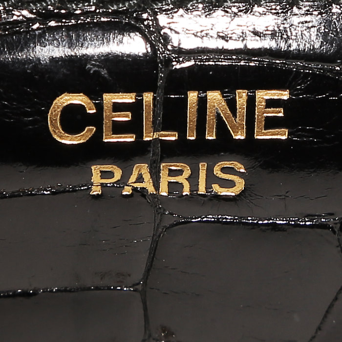 Bolso Celine  Vintage en cocodrilo negro - Detail D3