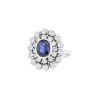 Vintage 1950's ring in white gold,  sapphire and diamonds - 00pp thumbnail