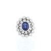 Vintage 1950's ring in white gold,  sapphire and diamonds - 360 thumbnail