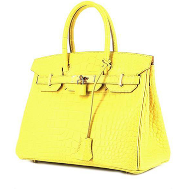 Borsa Hermès  Birkin 30 cm in alligatore giallo Mimosa