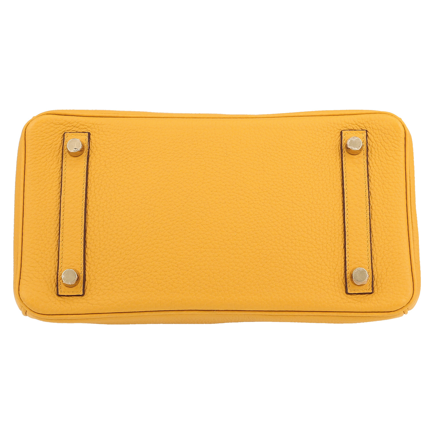 Sac à main Hermès  Birkin 25 cm en cuir togo jaune - Detail D1
