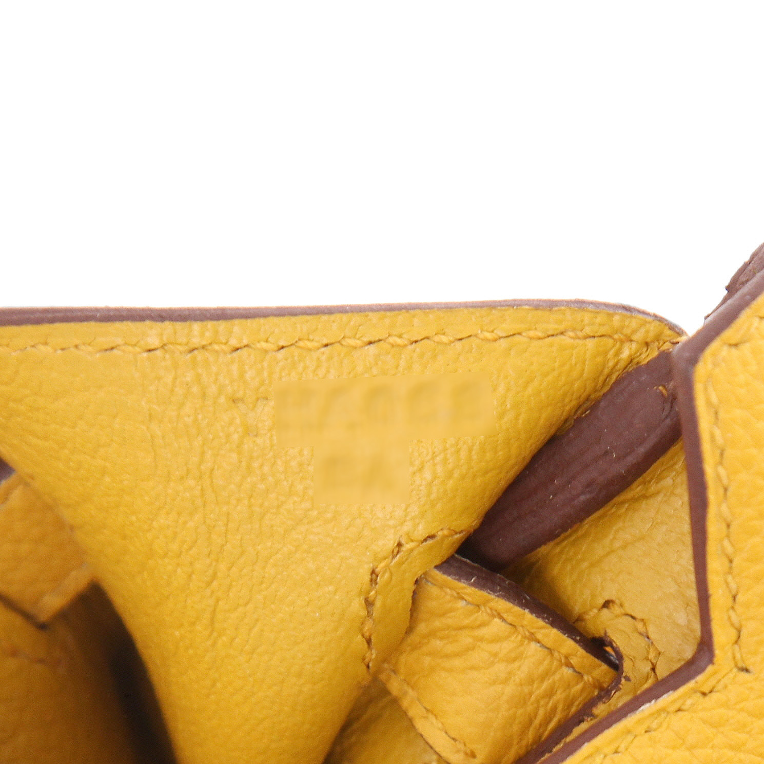Hermès  Birkin 25 cm handbag  in yellow togo leather - Detail D4