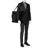 Porte-habits Prada   en toile noire et cuir noir - Detail D2 thumbnail