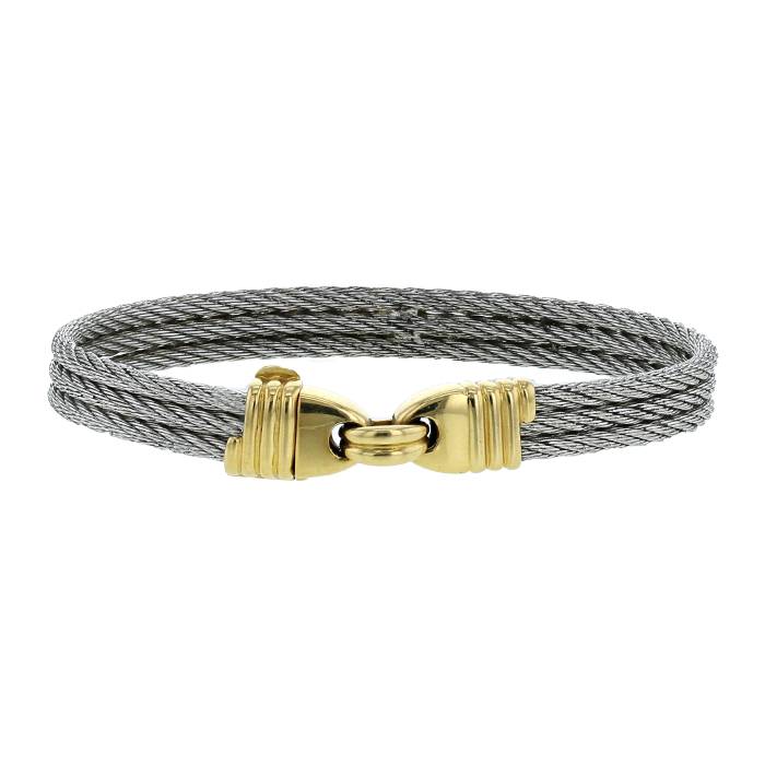 Fred Force 10 bracelet in yellow gold and stainless steel - 00pp