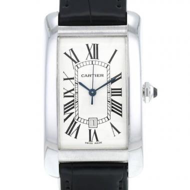 Reloj Cartier Tank Américaine modelo grande  de oro blanco Ref: 2521  Circa 2000