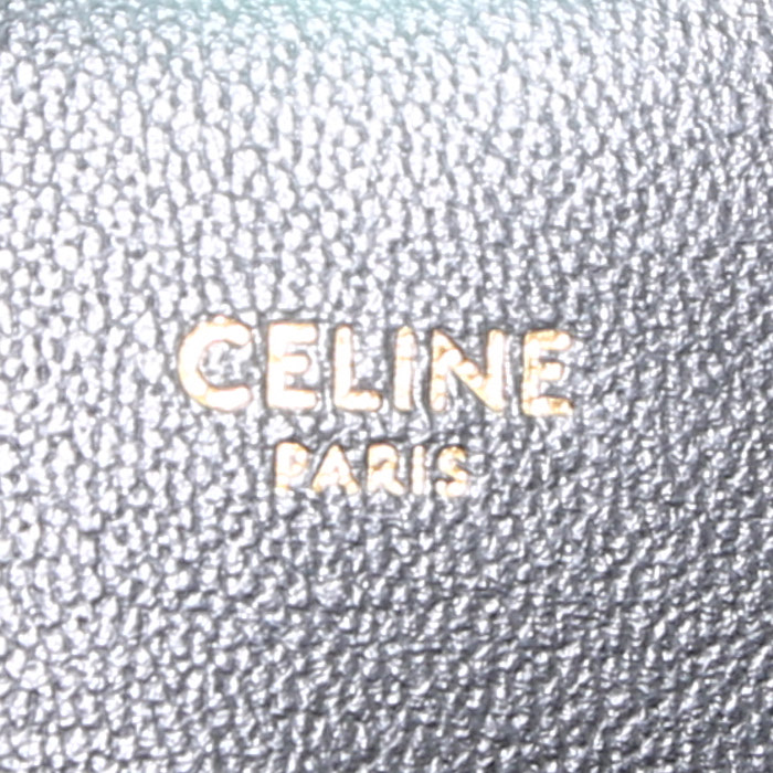 Celine  C bag shoulder bag  in silver and black bicolor  leather - Detail D4