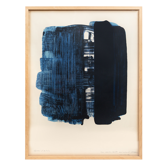 Pierre Soulages, "Lithographie n°33", lithographie en couleurs sur papier, épreuve d'artiste, signée, dédicacée et encadrée, de 1974 - 00pp