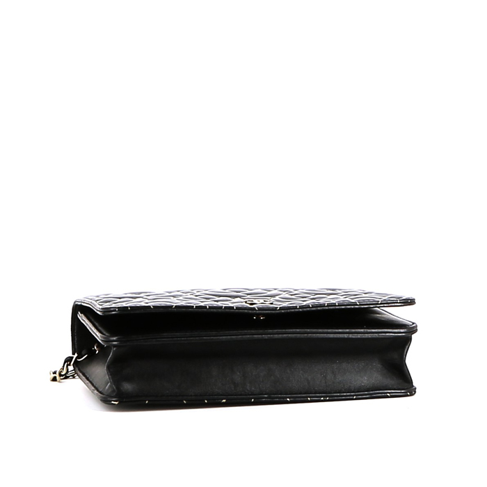 Chanel  Wallet on Chain shoulder bag  in black leather - Detail D4