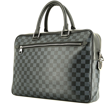 Borsa portadocumenti Louis Vuitton   in tela a scacchi nera