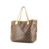 Shopping bag Louis Vuitton  Neverfull in tela monogram marrone e pelle naturale - 00pp thumbnail