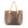 Shopping bag Louis Vuitton  Neverfull in tela monogram marrone e pelle naturale - 360 thumbnail