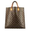 Shopping bag Louis Vuitton  Sac Plat in tela monogram marrone e pelle naturale - 360 thumbnail