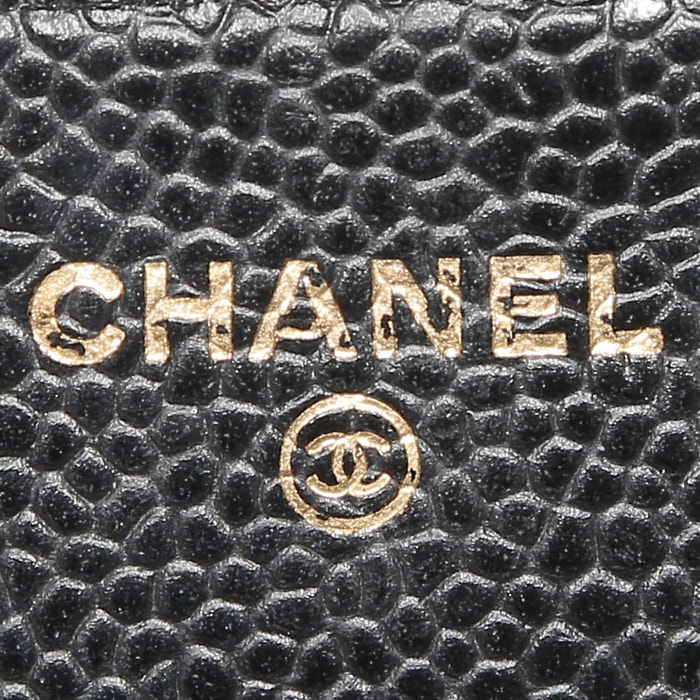 Chanel  Wallet on Chain shoulder bag  in black quilted leather - Detail D3
