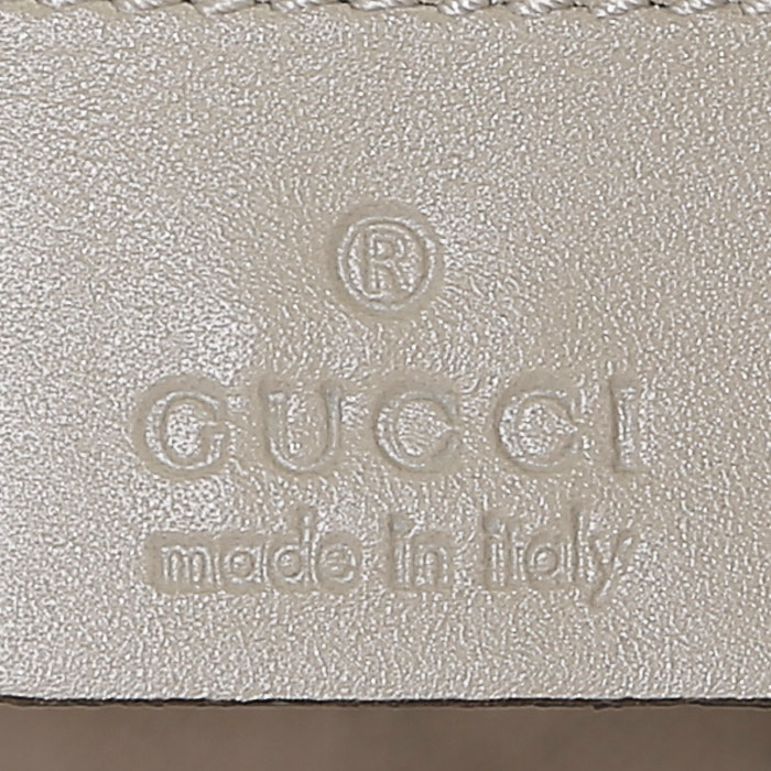 Borsa Gucci  Gucci Vintage in tela siglata beige e pelle color crema - Detail D3