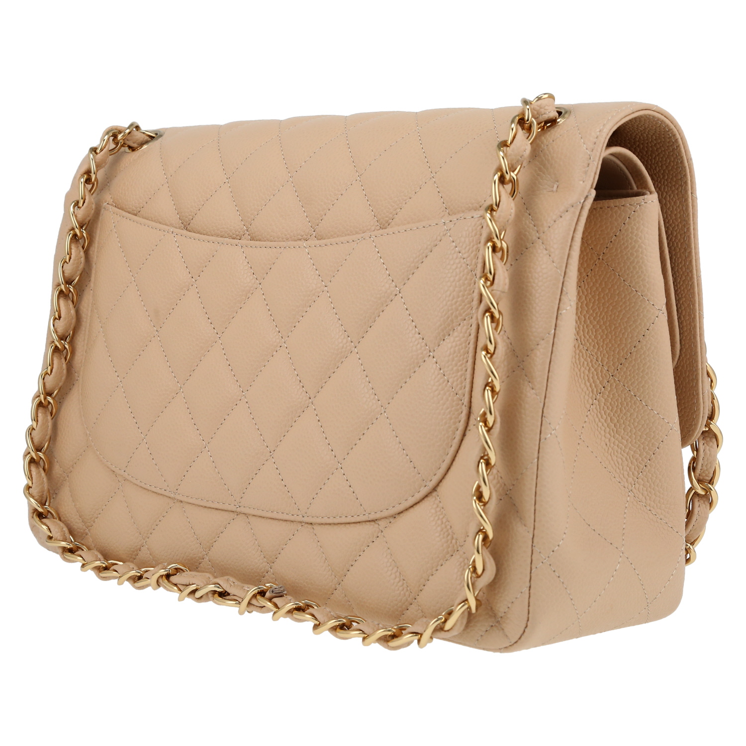 Bolso bandolera Chanel  Timeless Jumbo en cuero granulado acolchado beige - Detail D5