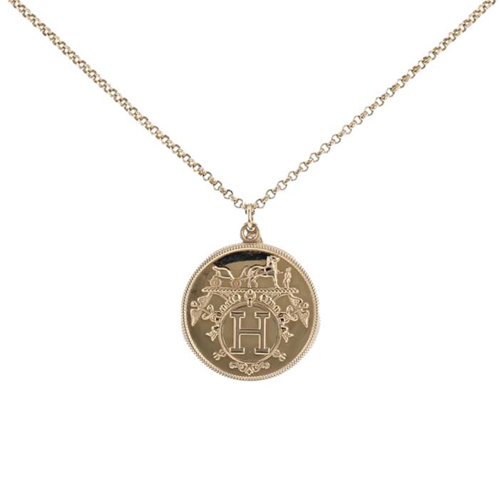 Hermès Ex Libris long necklace in pink gold and diamond - 00pp