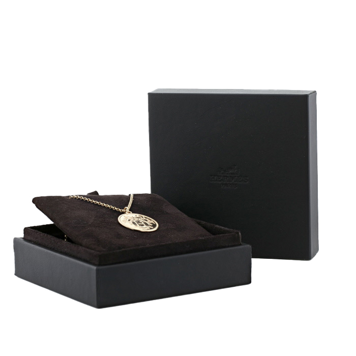 Collar Hermès Ex Libris de oro rosa y diamante - Detail D2