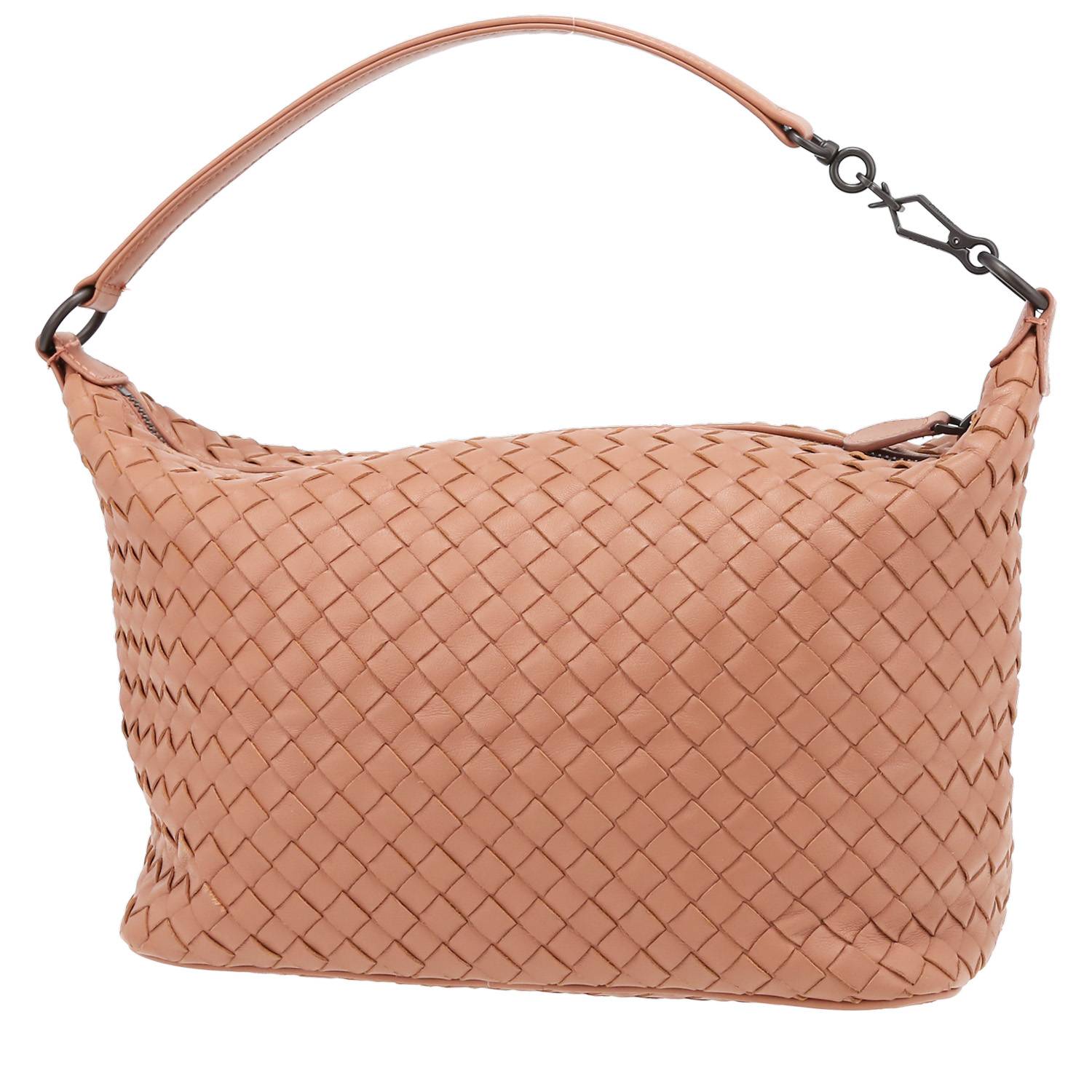Bottega Veneta Taupe Intrecciatto Leather Small Shoulder Bag with