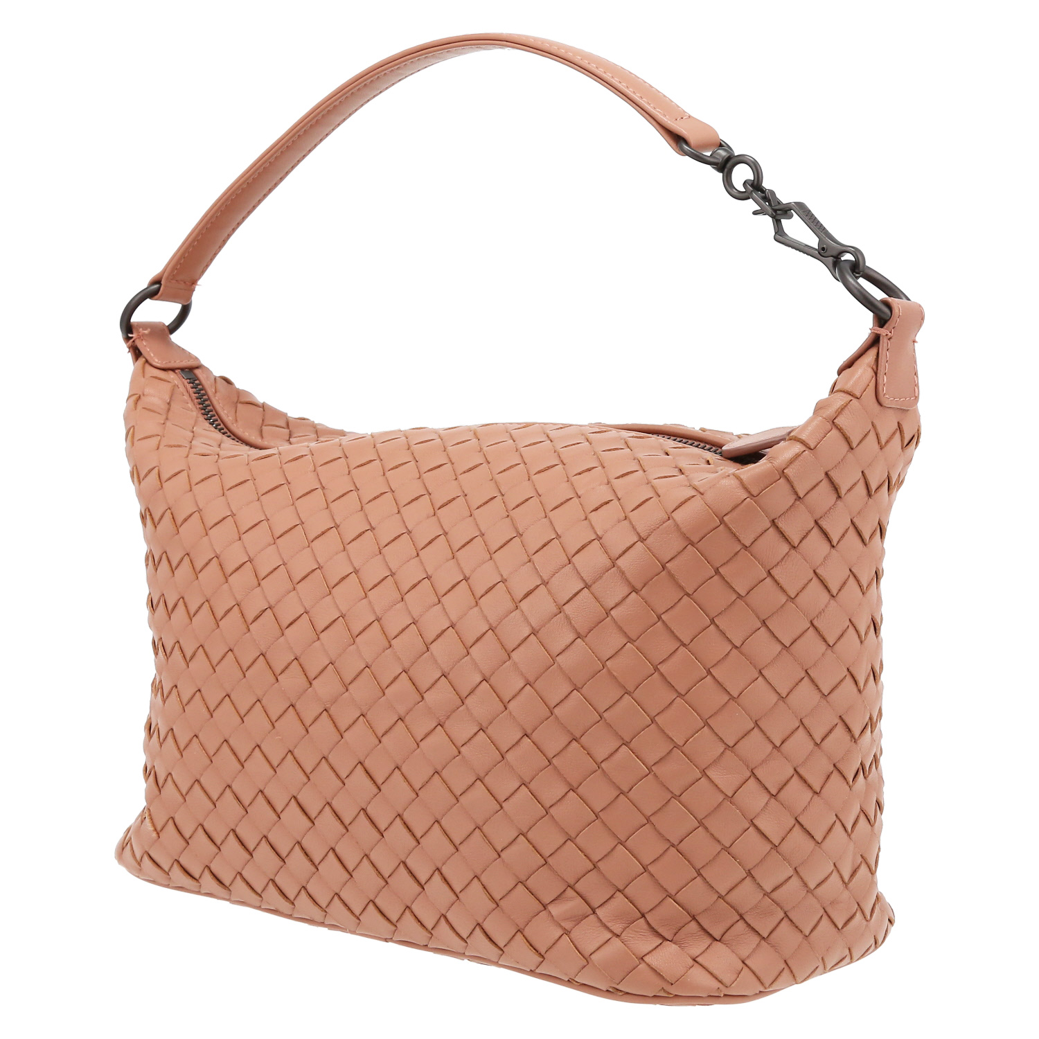 Sac à main Bottega Veneta   en cuir intrecciato rose - Detail D3