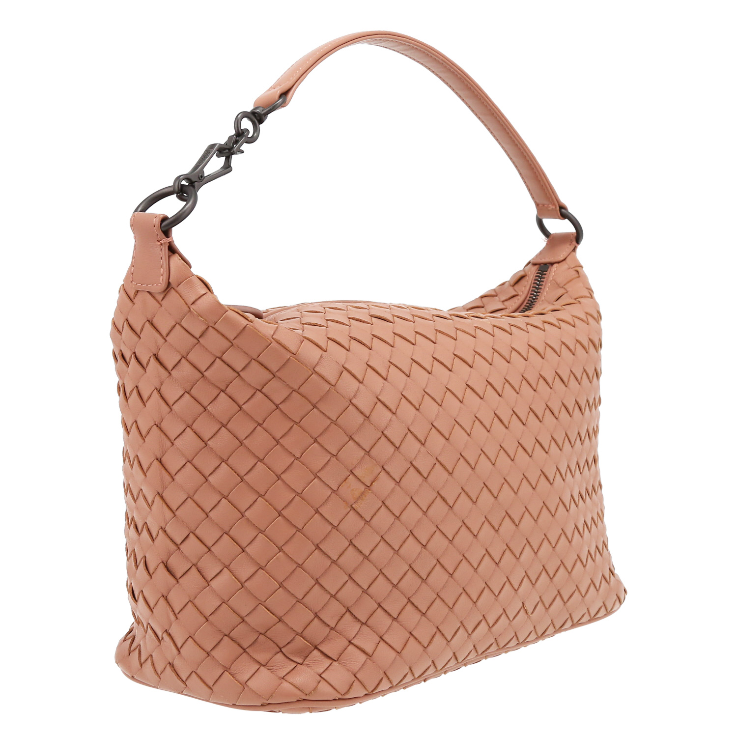 Bolso de mano Bottega Veneta   en cuero intrecciato rosa - Detail D6