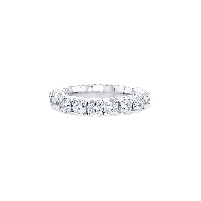 Half-flexible wedding ring in white gold and diamonds (2,76 carat) - 00pp