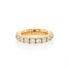Hald-rigid    wedding ring in yellow gold and diamonds - 360 thumbnail