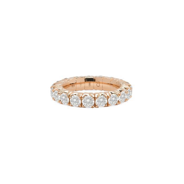 Rose gold and diamond wedding band, 2,76 carats, semi-flexible, pre-owned Rose gold and diamond wedding band, 2,76 carats, semi-flexible, pre-owned