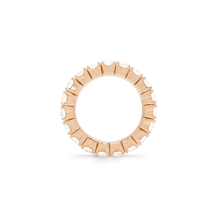 Alianza semiflexible en oro rosado y diamantes (2,76 quilate) - Detail D2