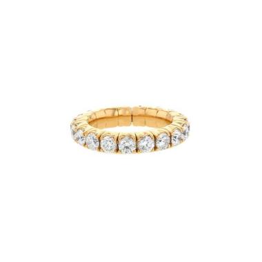 Hald-rigid    wedding ring in yellow gold and diamonds