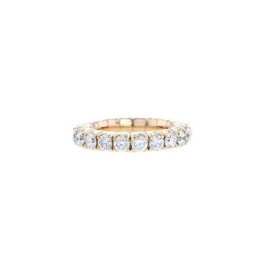 Half-flexible wedding ring in pink gold and diamonds (2,86 carat)