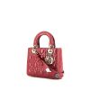 Borsa a tracolla Dior  Lady Dior modello piccolo  in pelle cannage rossa - 00pp thumbnail