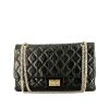 Chanel  Chanel 2.55 handbag  in black quilted iridescent leather - 360 thumbnail