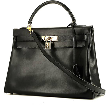 Sac à main Hermès  Kelly 32 cm en cuir box noir