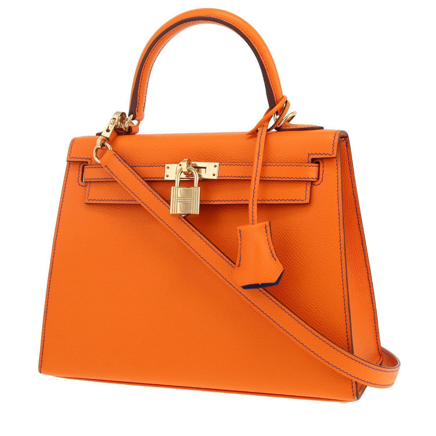 Hermès  Kelly 25 cm handbag  in orange epsom leather