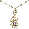 Vintage  necklace in yellow gold, amethysts and citrines - 00pp thumbnail