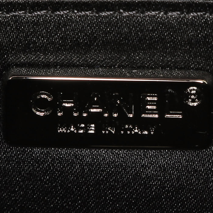 Sac bandoulière Chanel  Baguette en sequin noir et doré - Detail D3