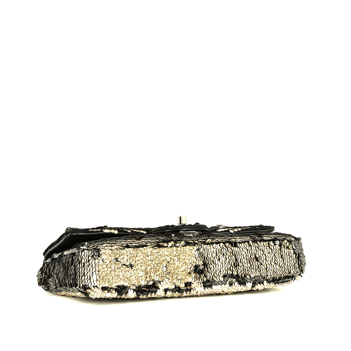 Chanel  Baguette shoulder bag  in black and gold paillette - Detail D4