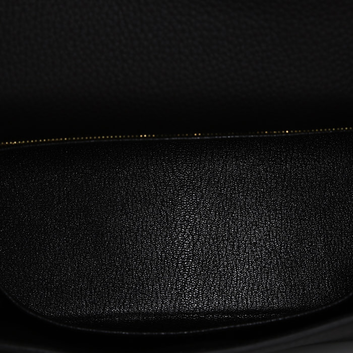 Bolso de mano Hermès Kelly 25 cm en cuero togo negro - Detail D3
