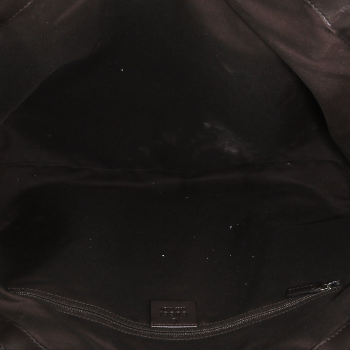 Sac à main Gucci  Sukey en toile beige et cuir marron - Detail D2