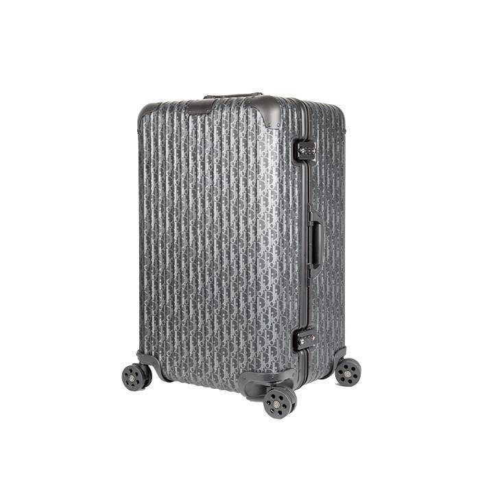 Dior  Dior & Rimowa large  rigid suitcase  in grey aluminium - 00pp