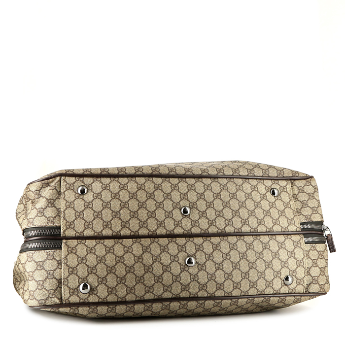 Borsa da viaggio Gucci   in tela "sûpreme GG" beige - Detail D5