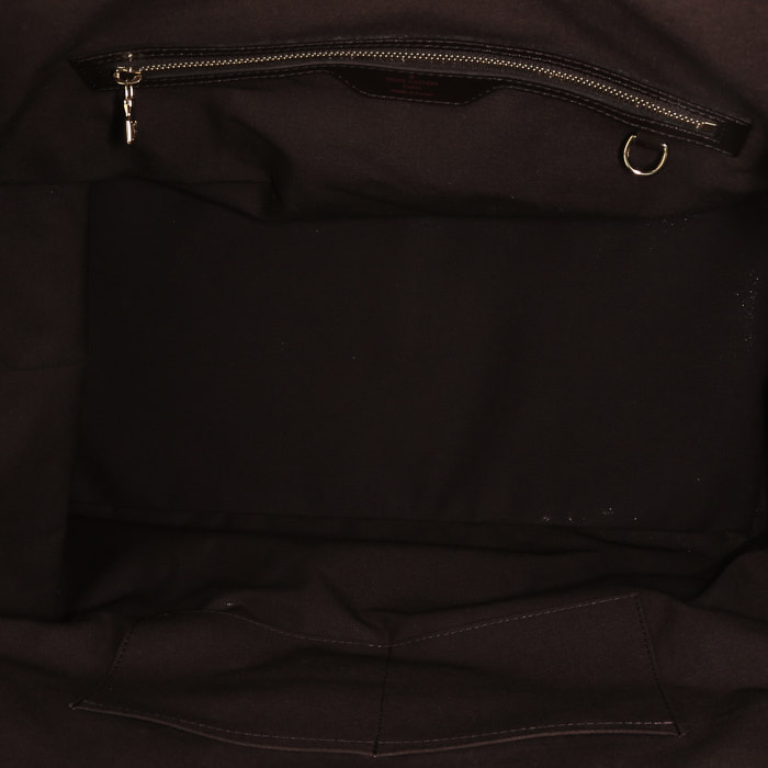 Borsa da viaggio Louis Vuitton  Neo Greenwich in tela cerata con motivo a scacchi marrone e pelle marrone - Detail D3