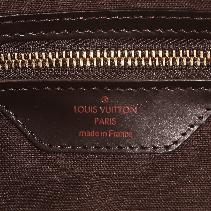 Sac de voyage Louis Vuitton  Neo Greenwich en toile damier enduite marron et cuir marron - Detail D4