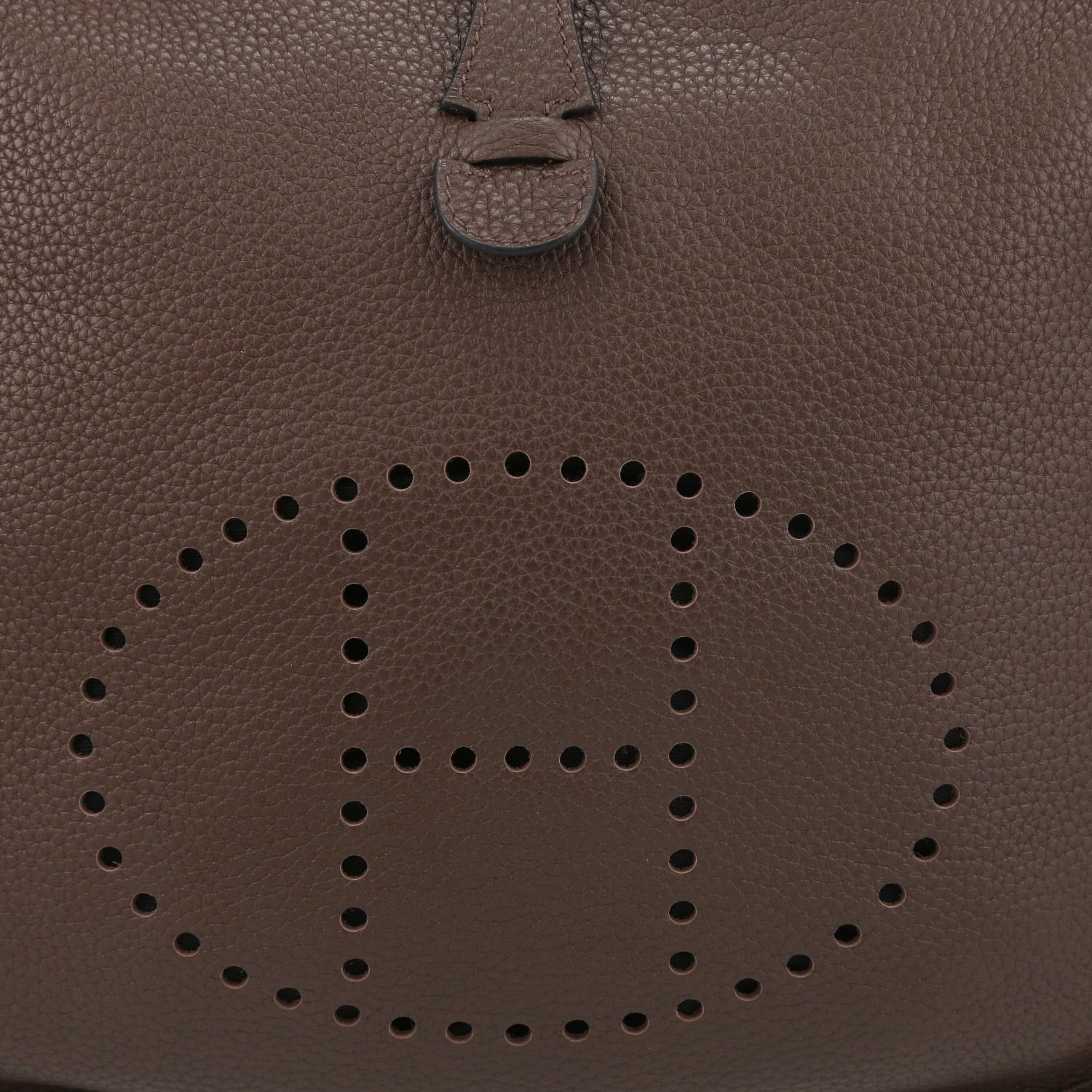 Borsa a tracolla Hermès  Evelyne in pelle togo marrone Café - Detail D1