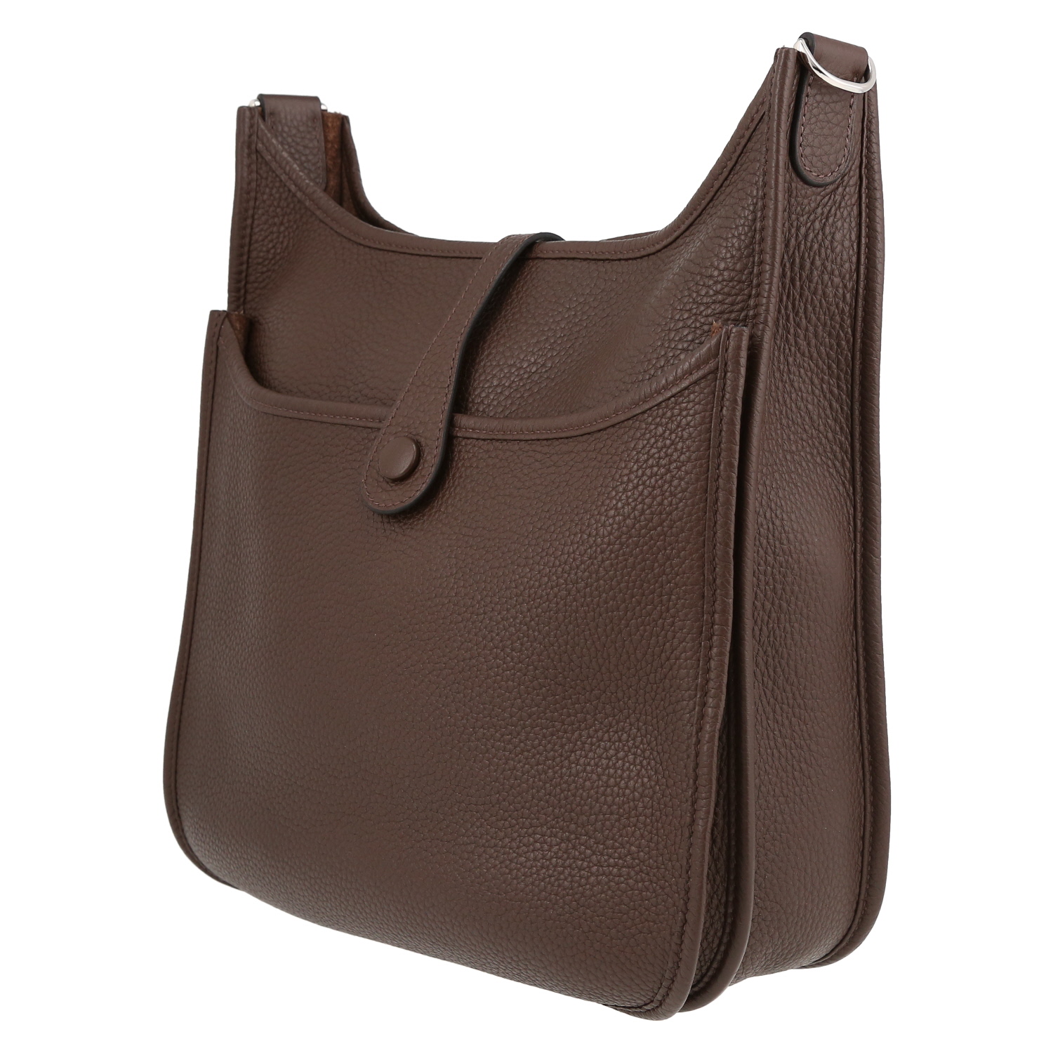 Bolso bandolera Hermès  Evelyne en cuero togo marrón Café - Detail D5