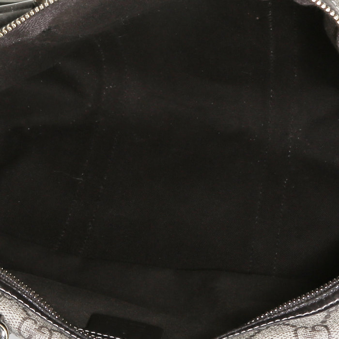 Borsa Gucci  Boston in tela monogram beige e pelle marrone - Detail D2