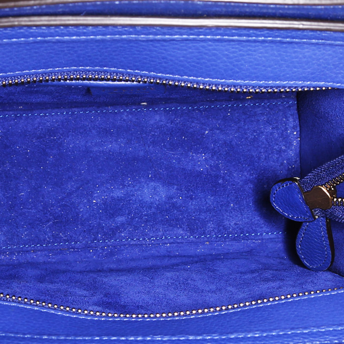 Bolso bandolera Celine  Luggage modelo pequeño  en cuero azul - Detail D3