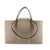 Hermès  Cabag shopping bag  in taupe canvas  and brown Hunter cowhide - 360 thumbnail