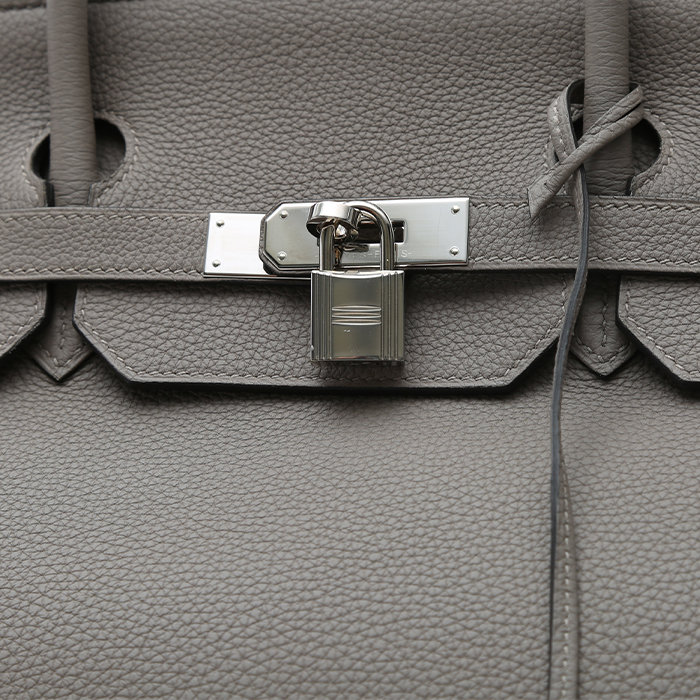 Sac à main Hermès  Birkin 40 cm en cuir togo Gris Asphalt - Detail D1
