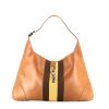 Gucci  Jackie handbag  in brown leather  and bicolor canvas - 360 thumbnail